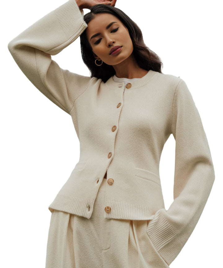 Cardigan Femme Cachemire à Boutons Doux et Chic 0