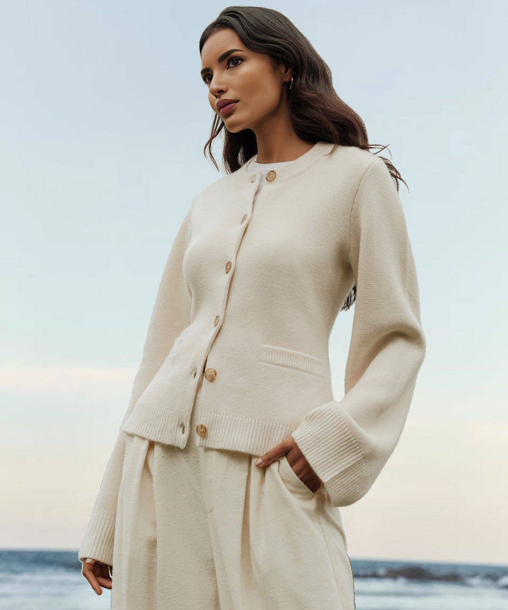 Cardigan Femme Cachemire à Boutons Doux et Chic 1