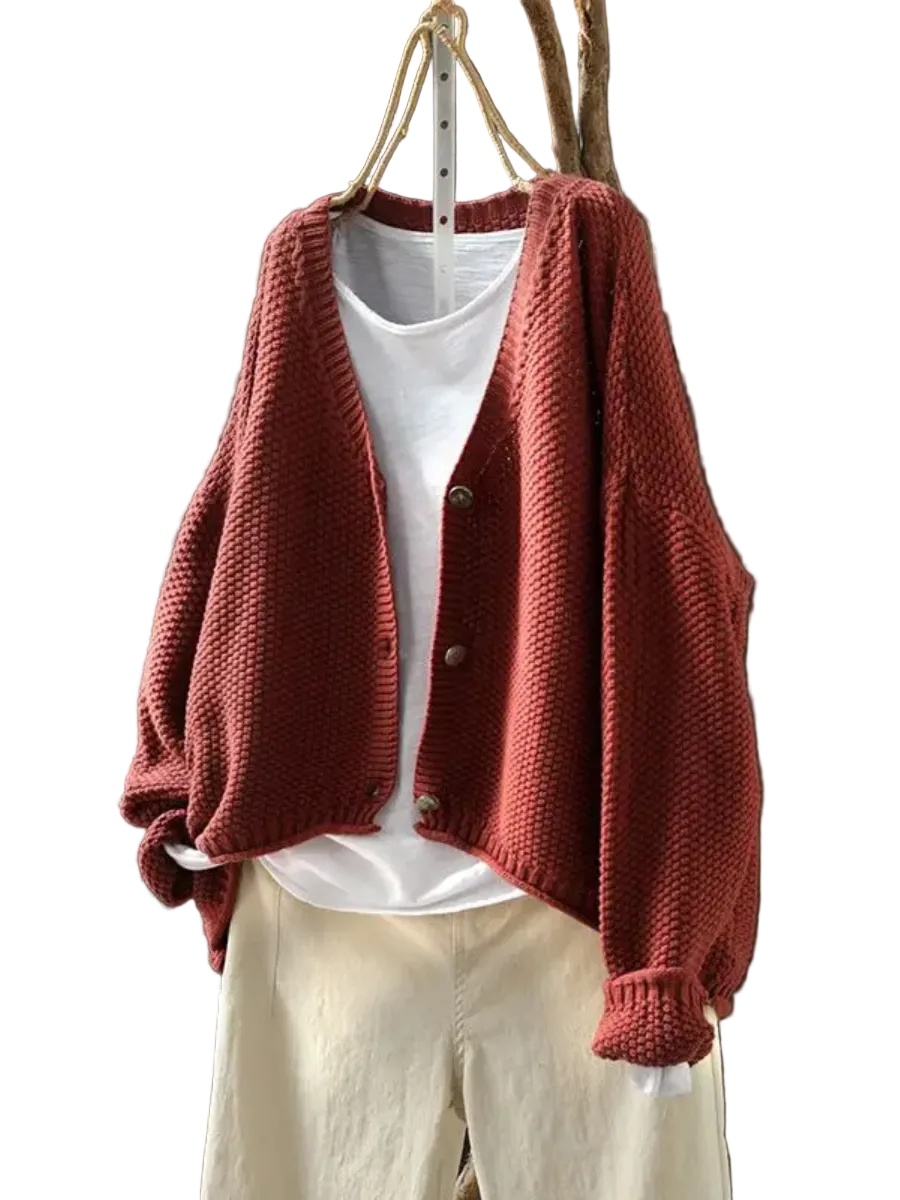 Cardigan Femme Décontracté Col en V 0