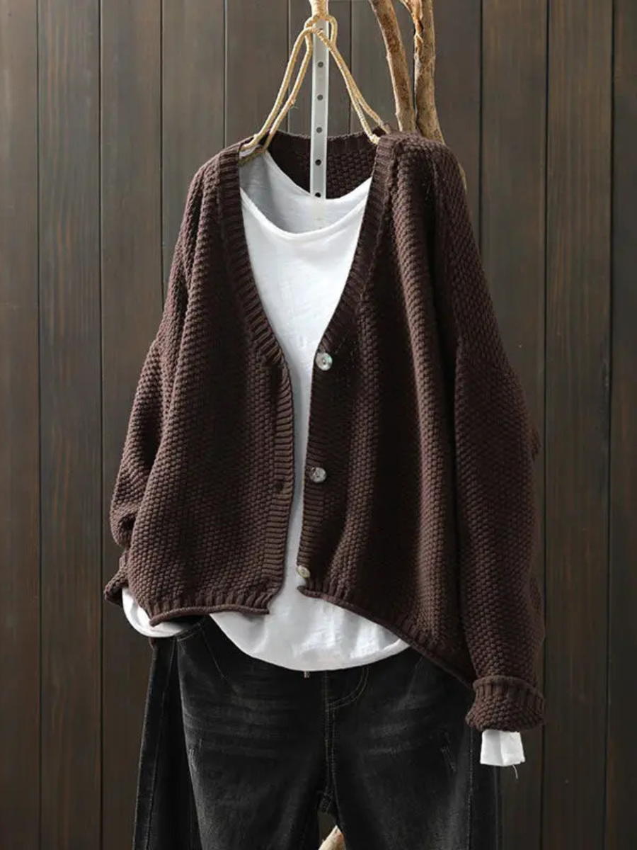 Cardigan Femme Décontracté Col en V 4