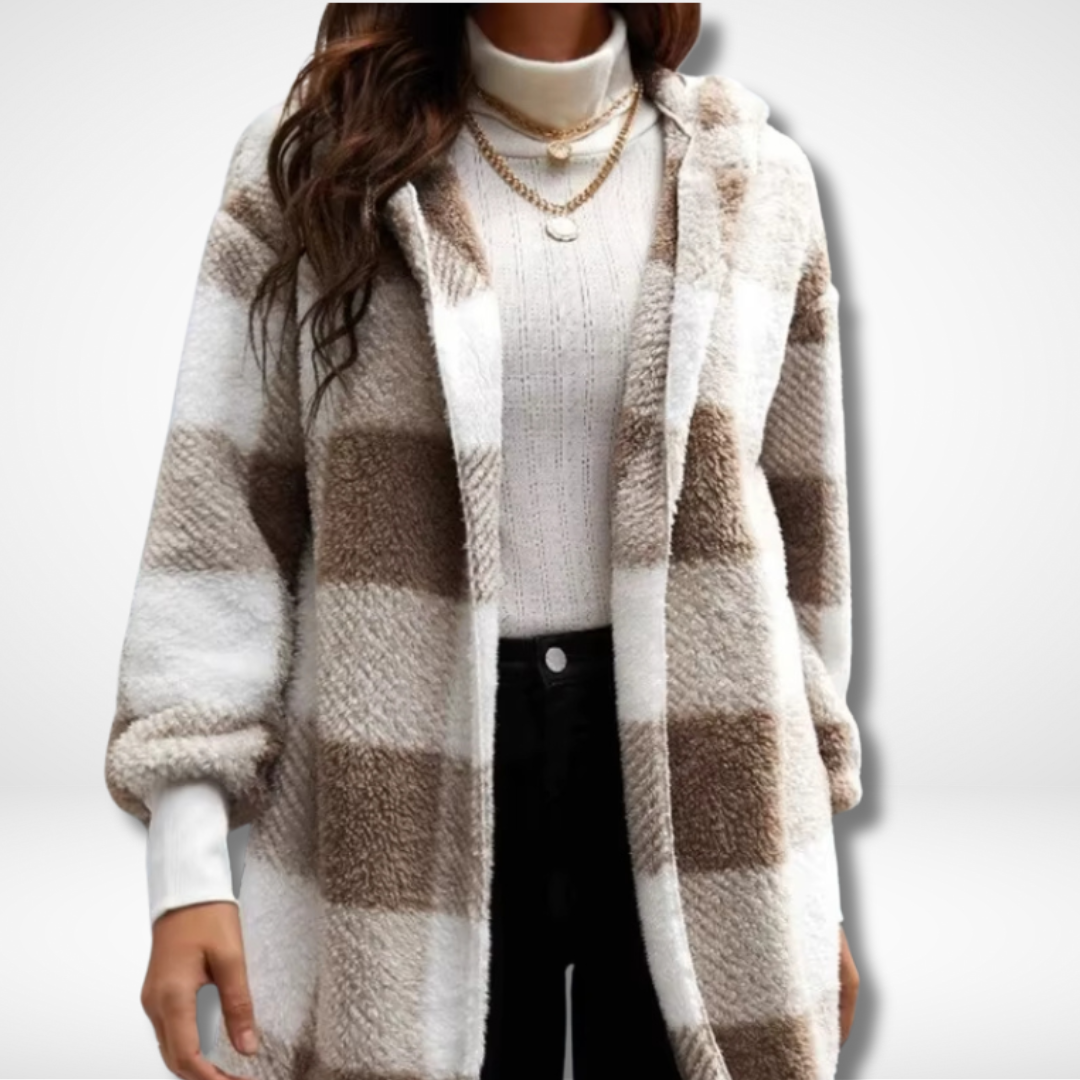 Cardigan Femme Imperméable à Motif Carreaux 3