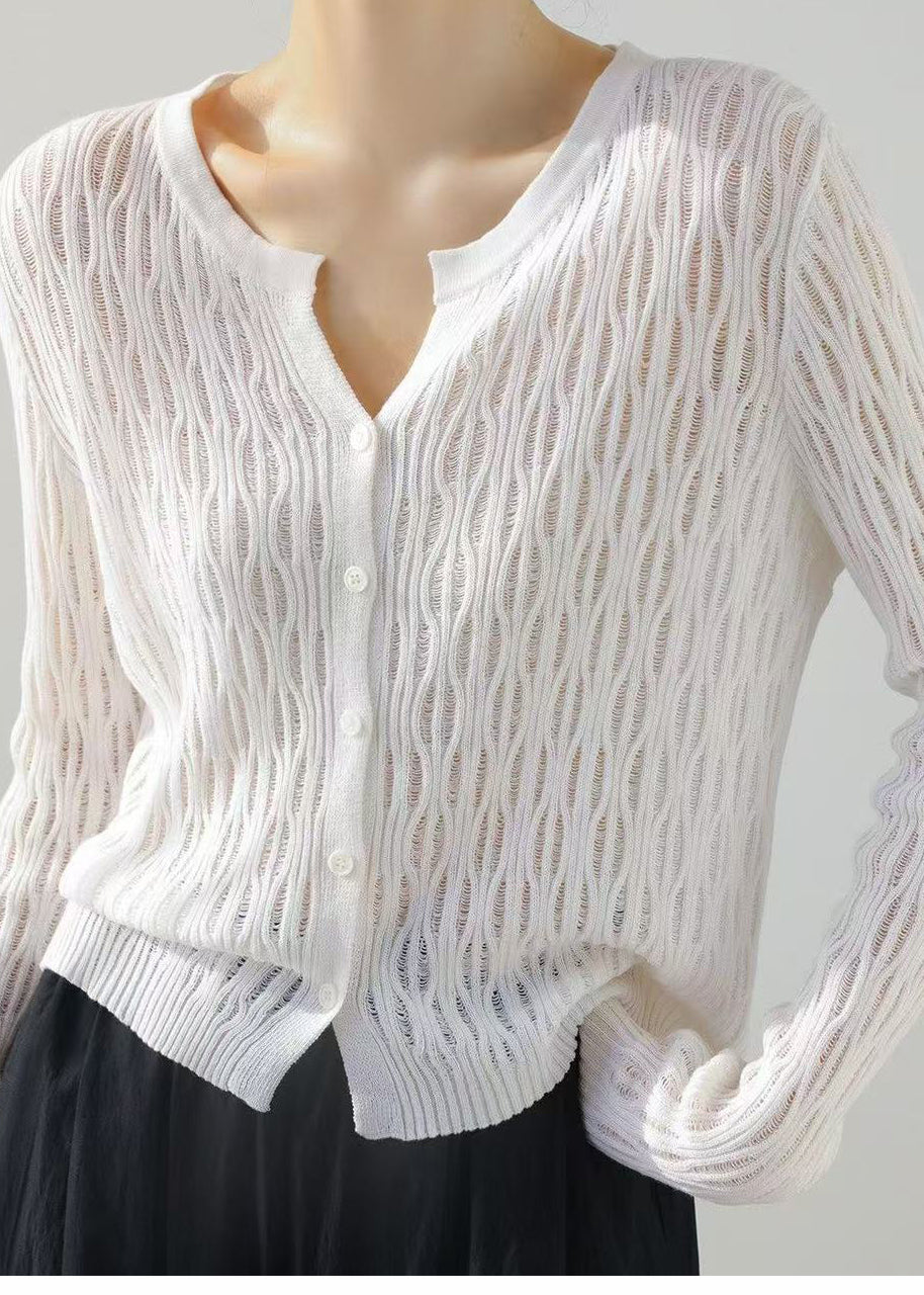 Cardigan Femme Manches Longues Simple Style Confortable 3