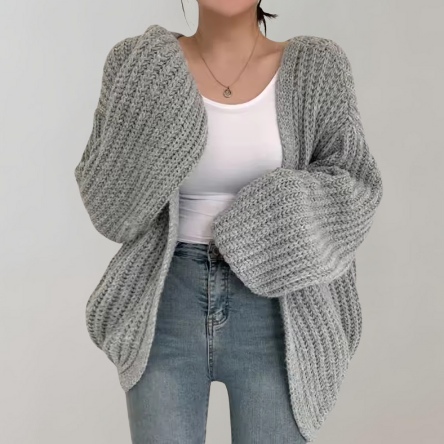 Cardigan Femme Oversize Tricot Épais Chaud 1