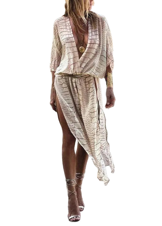 Cardigan Femme Style Bohème Ouvert Côté Rayé Été 0
