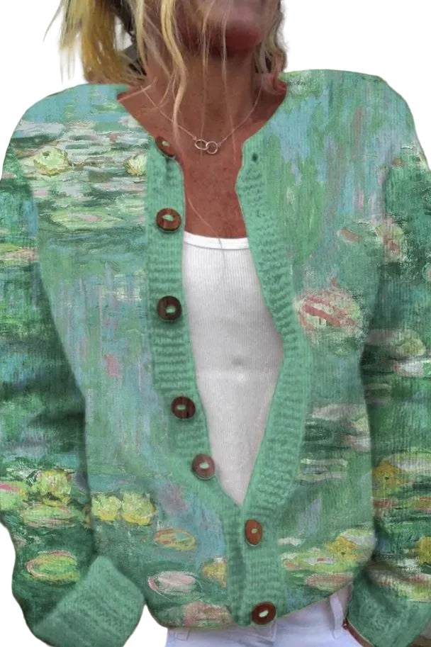 Cardigan Femme Tricoté Artistique 0