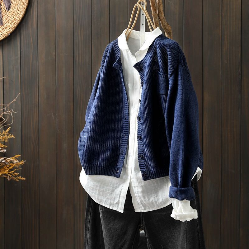 Cardigan Femme Tricoté Décontracté avec Boutons 3