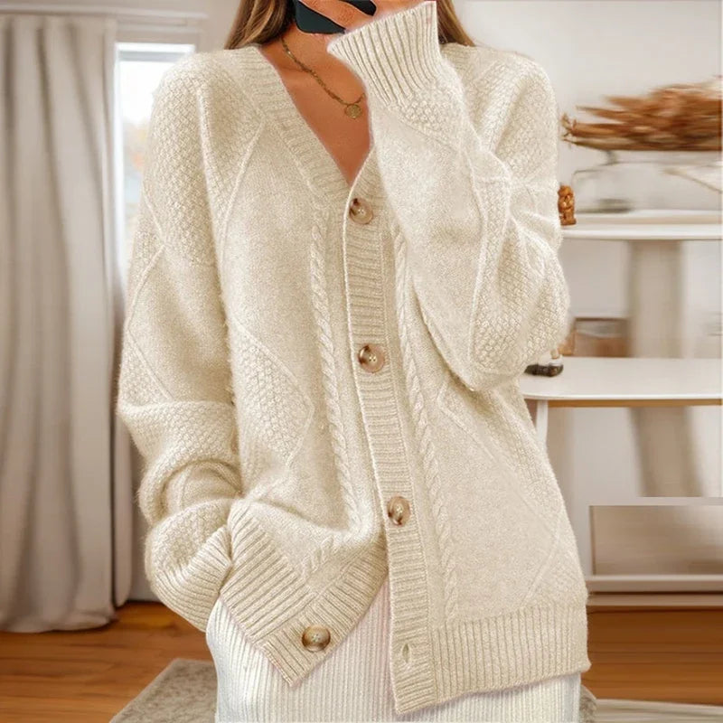 Cardigan Femme à Câbles Chic 0