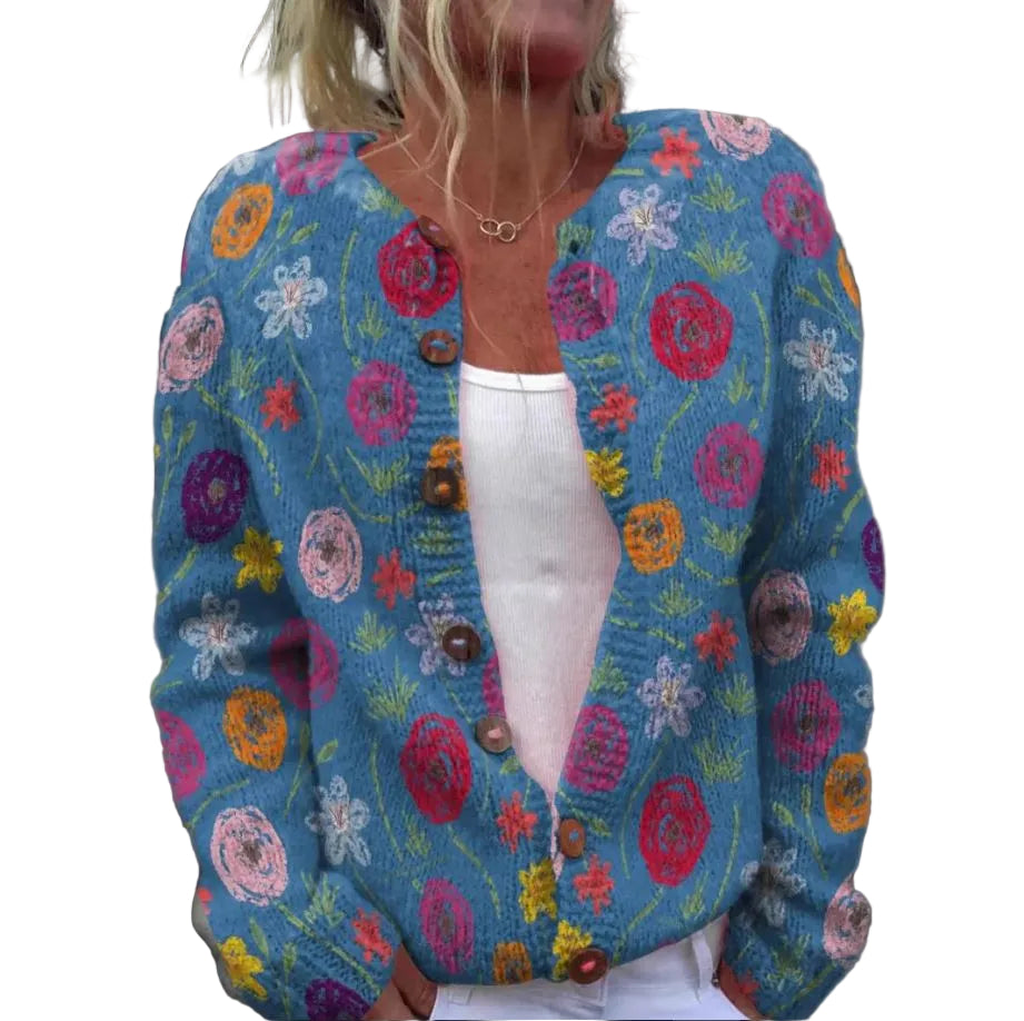 Cardigan Femme à Motif Fleuri 0