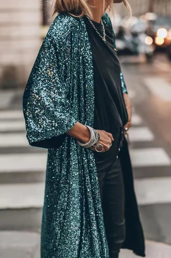 Cardigan Femme à Sequins Brillants 4