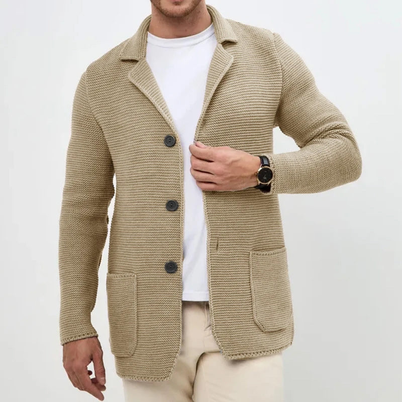 Cardigan Homme Boutonné Ajusté Casual 2