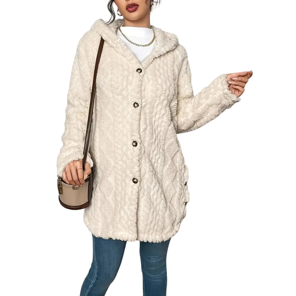 Cardigan Long à Capuche pour Femmes Style Décontracté 0