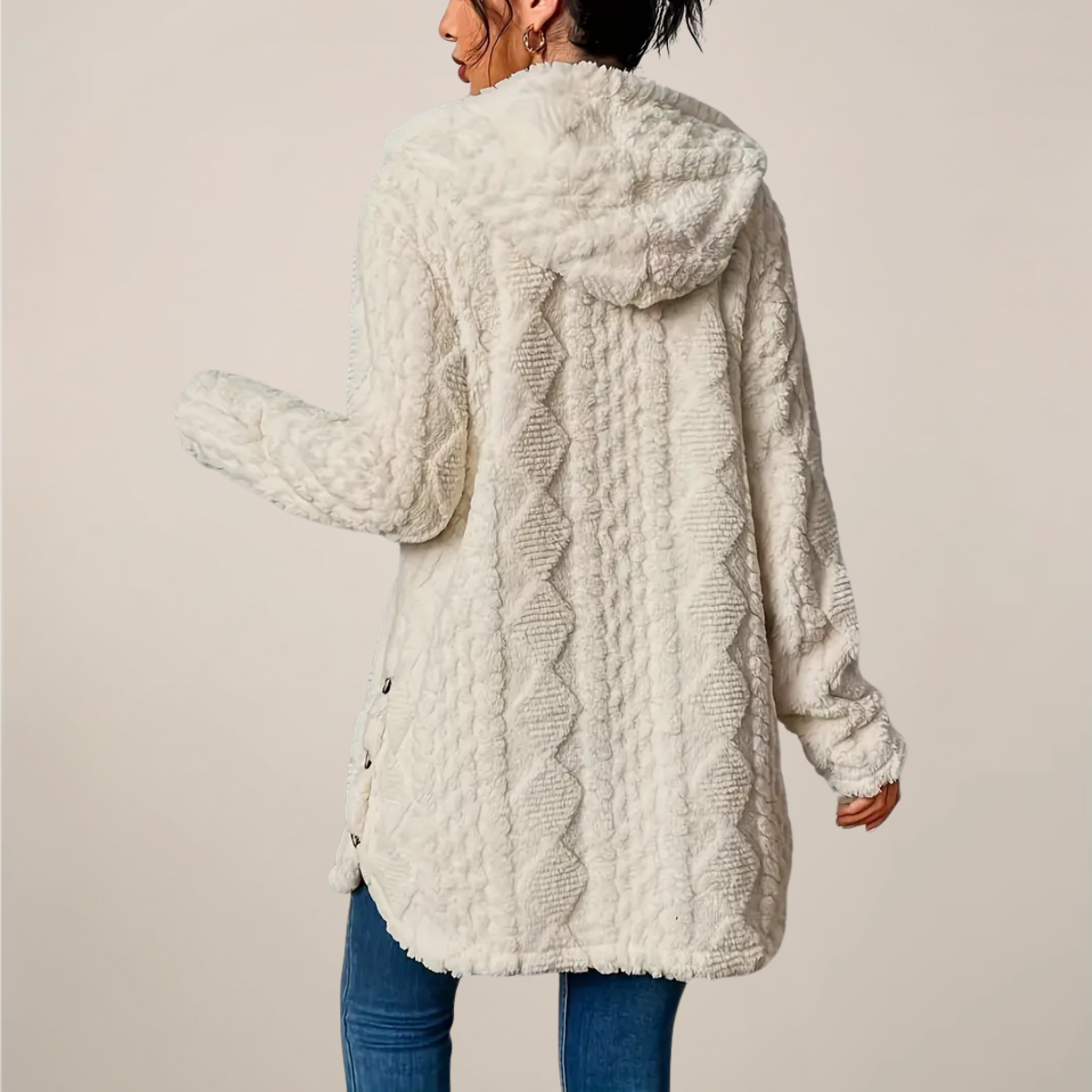 Cardigan Long à Capuche pour Femmes Style Décontracté 3