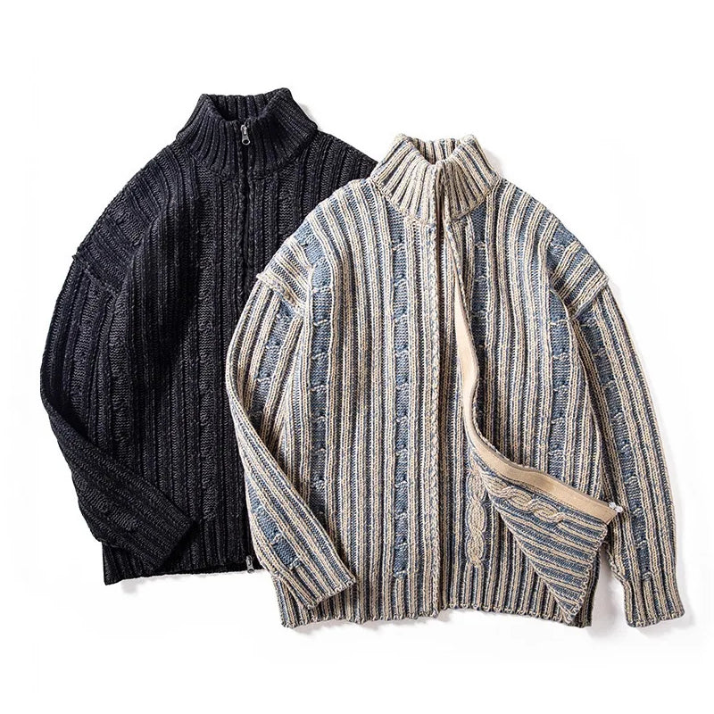 Cardigan Zippé Col Montant pour Homme 2
