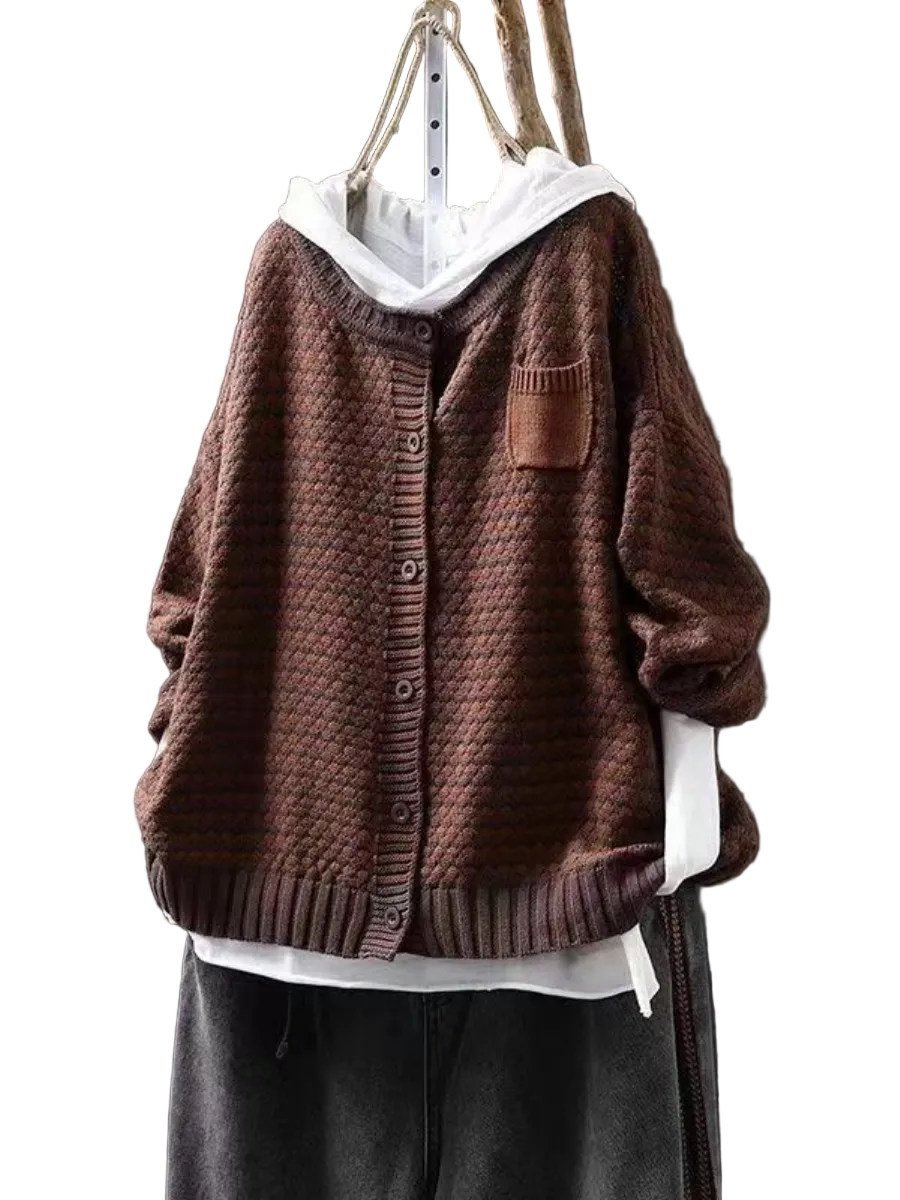 Cardigan en Tricot Texturé pour Femme 0