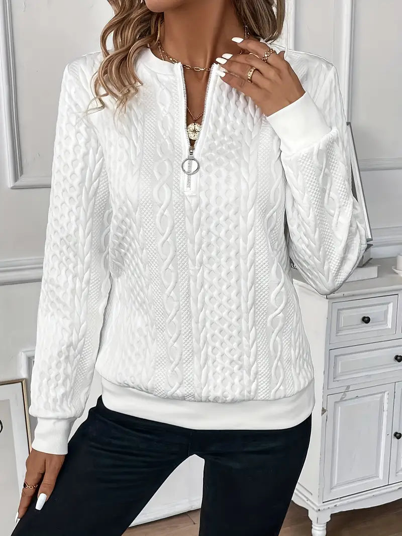 Cardigan pour Femmes Tricoté avec Fermeture Éclair 5