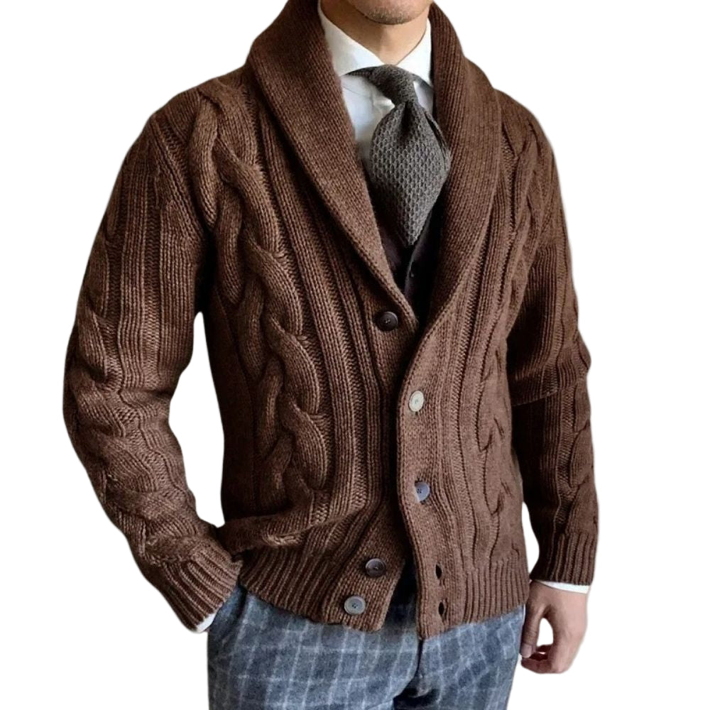 Cardigan pour Homme à Revers Automnal 0