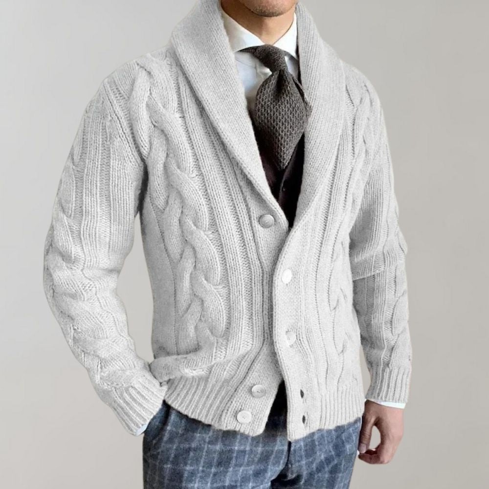 Cardigan pour Homme à Revers Automnal 1