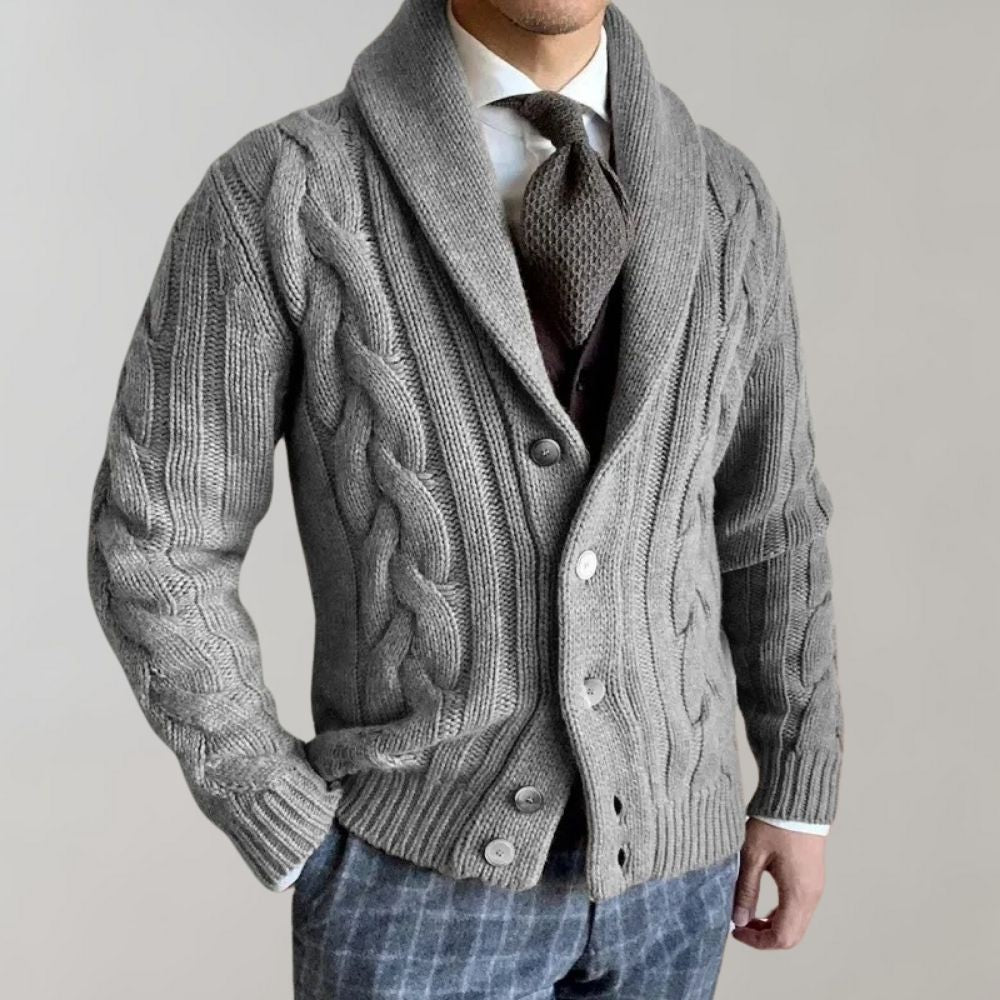 Cardigan pour Homme à Revers Automnal 2