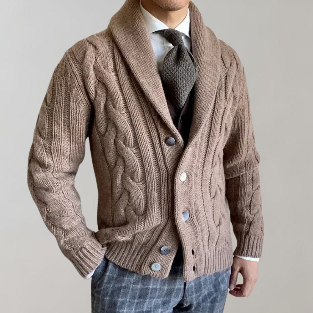 Cardigan pour Homme à Revers Automnal 3