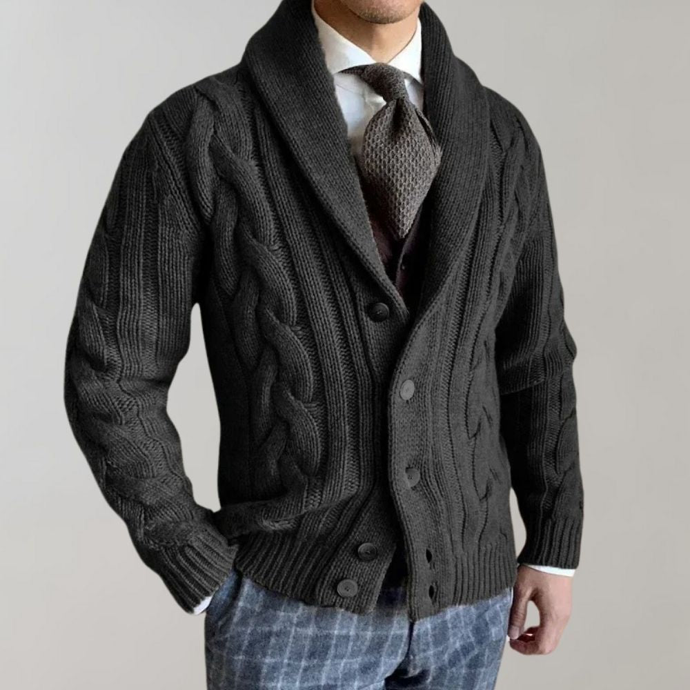 Cardigan pour Homme à Revers Automnal 4
