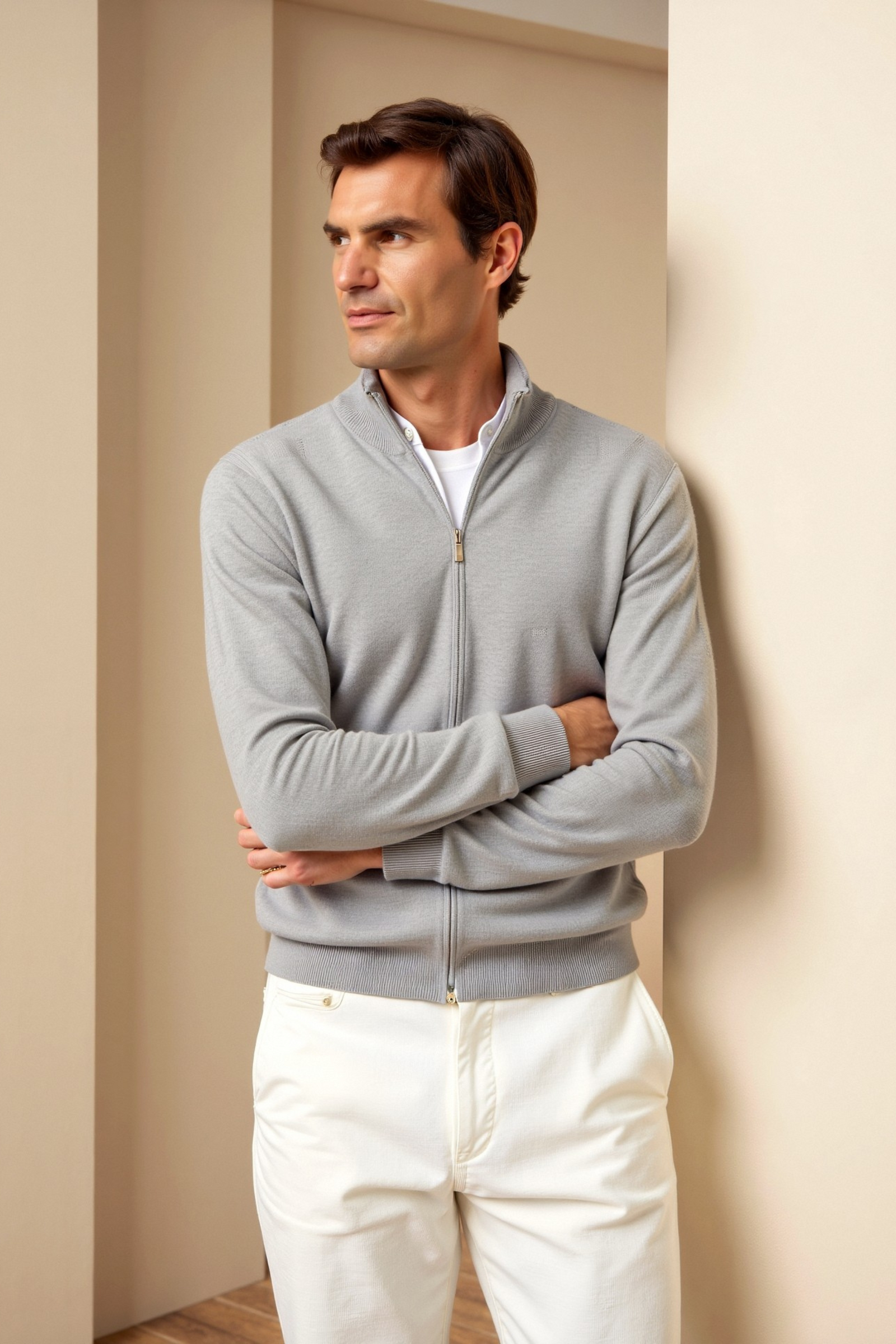 Cardigan pour Hommes Ajusté Chic 1