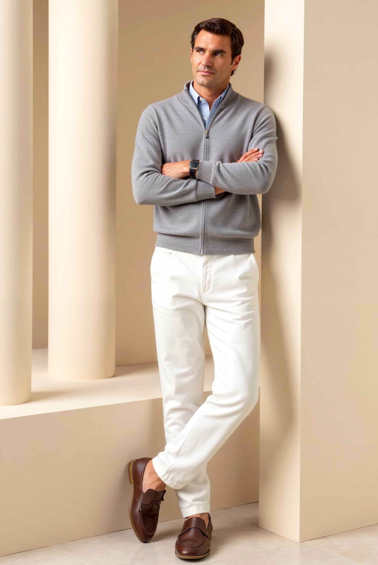 Cardigan pour Hommes Ajusté Chic 4