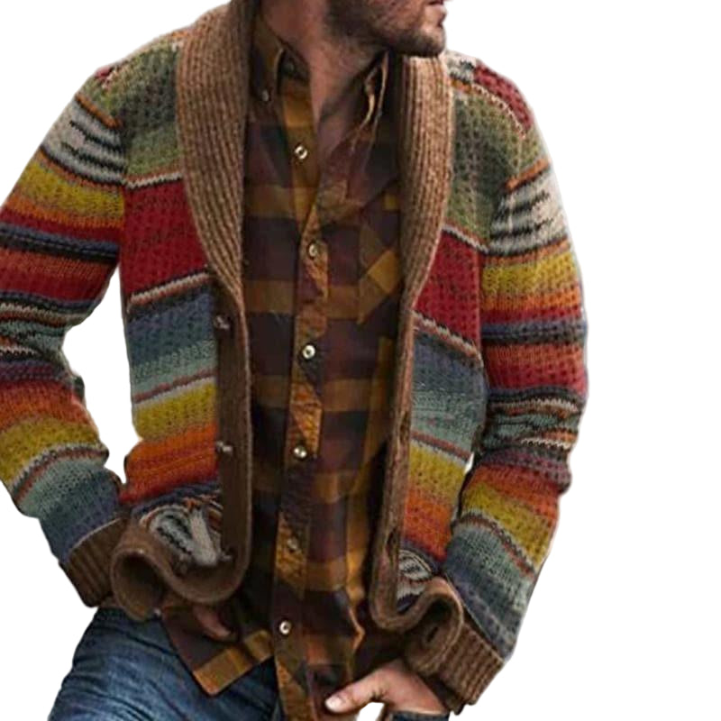 Cardigan pour Hommes à Rayures Multicolores 0