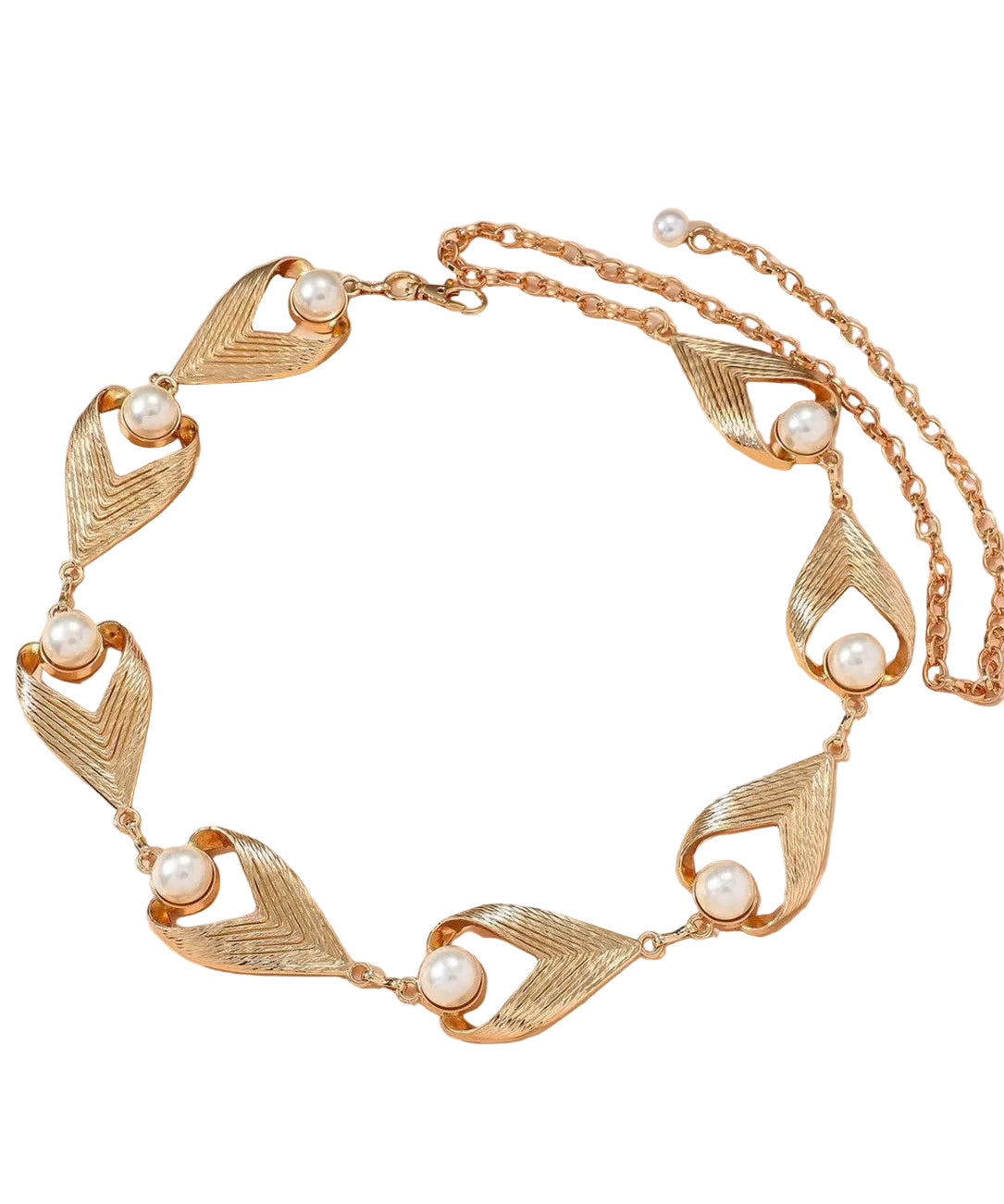 Chaîne de corps femme style bohème avec perles dorées 1