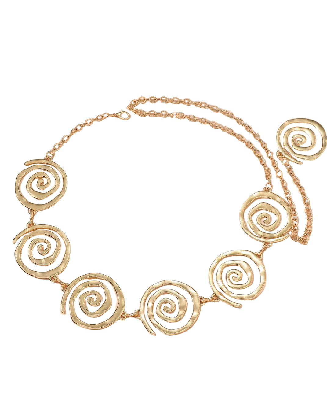 Chaîne de corps pour femme style lame spirale dorée 4