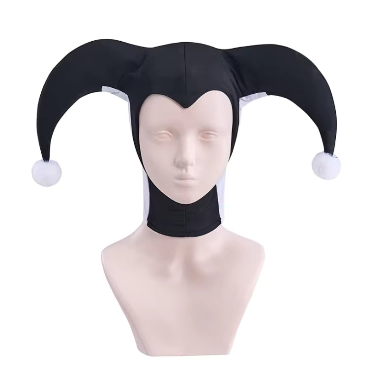 Chapeau de Cosplay Bouffon pour Femme Bicolore Noir et Rouge 7