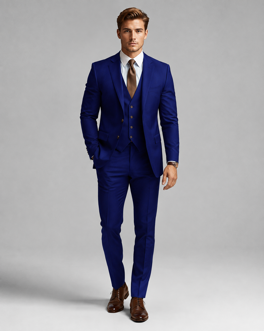 Costume de mariage 3 pièces pour homme avec gilet