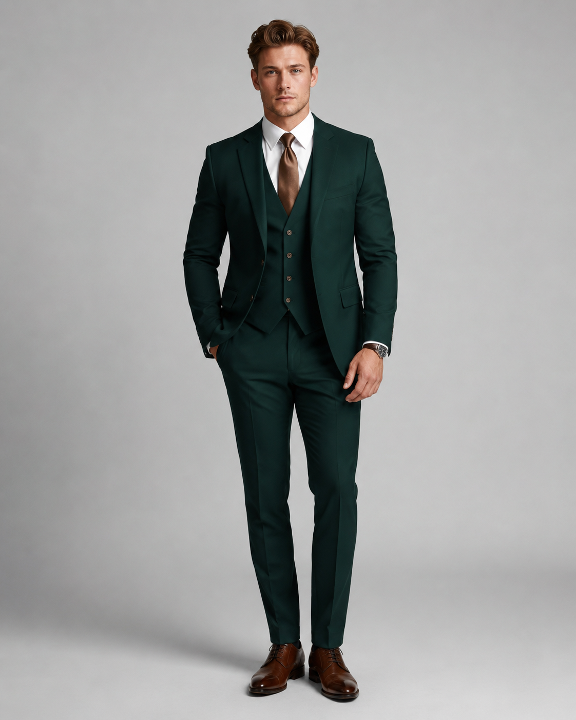 Costume de mariage 3 pièces pour homme avec gilet