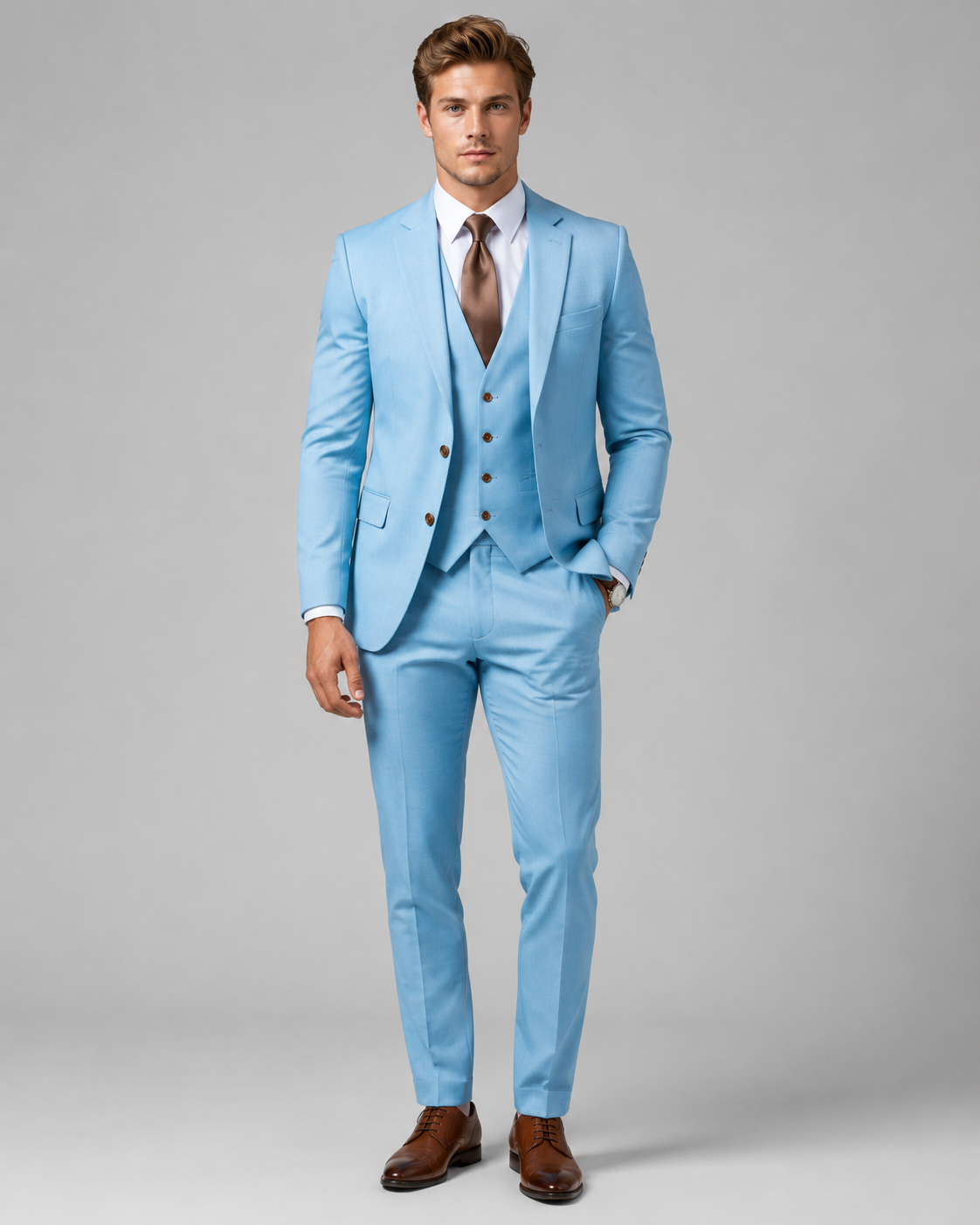 Costume de mariage 3 pièces pour homme avec gilet