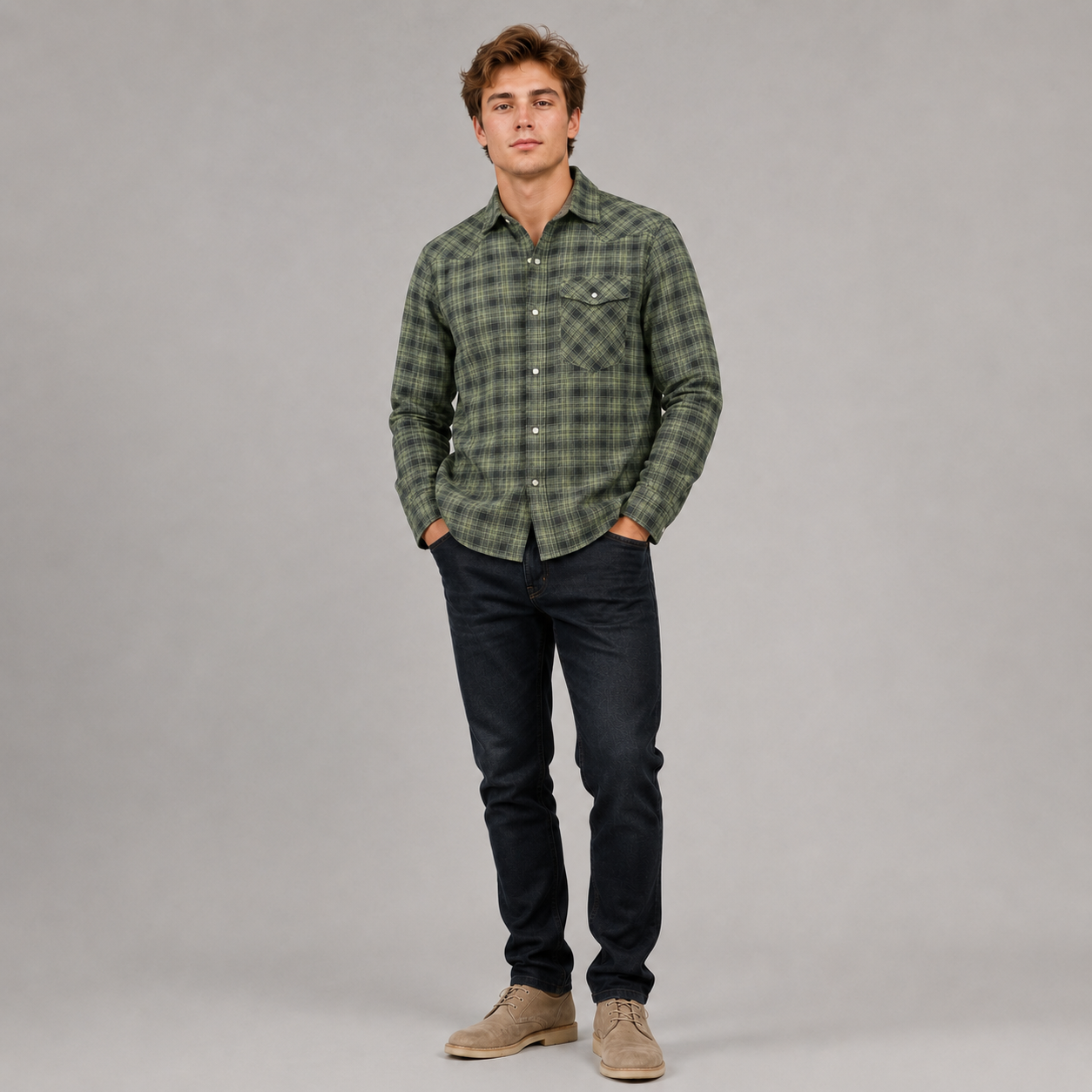 Chemise à Carreaux pour Hommes en Flanelle Confortable