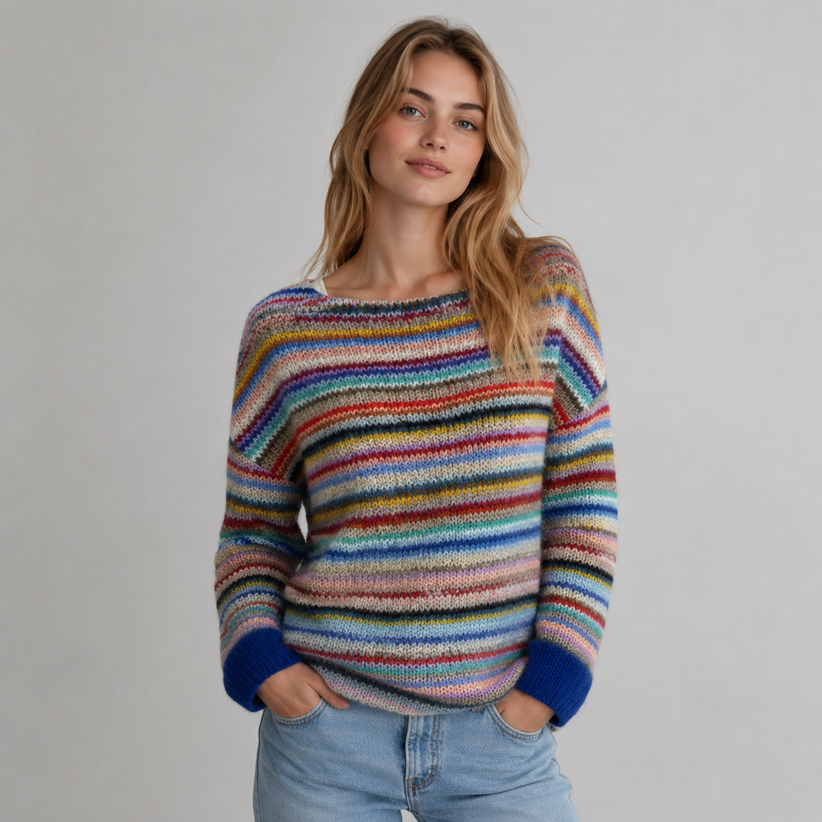 Pull Femme Tricot Col Rond Classique