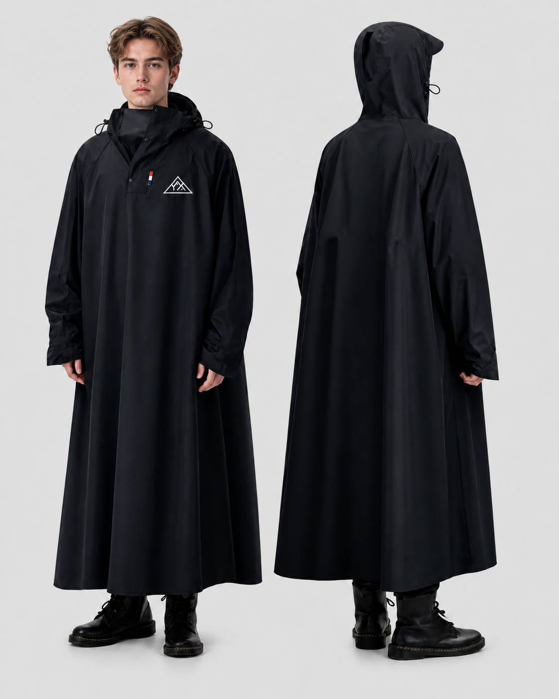 Imperméable Unisexe Long en Oxford avec Capuche