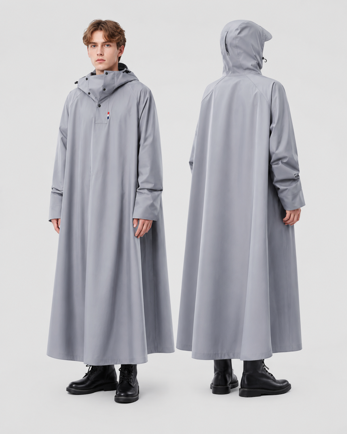 Imperméable Unisexe Long en Oxford avec Capuche