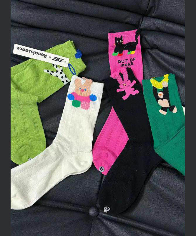 Chaussettes Femme Mi-Mollet Style Coréen Motif Original 3
