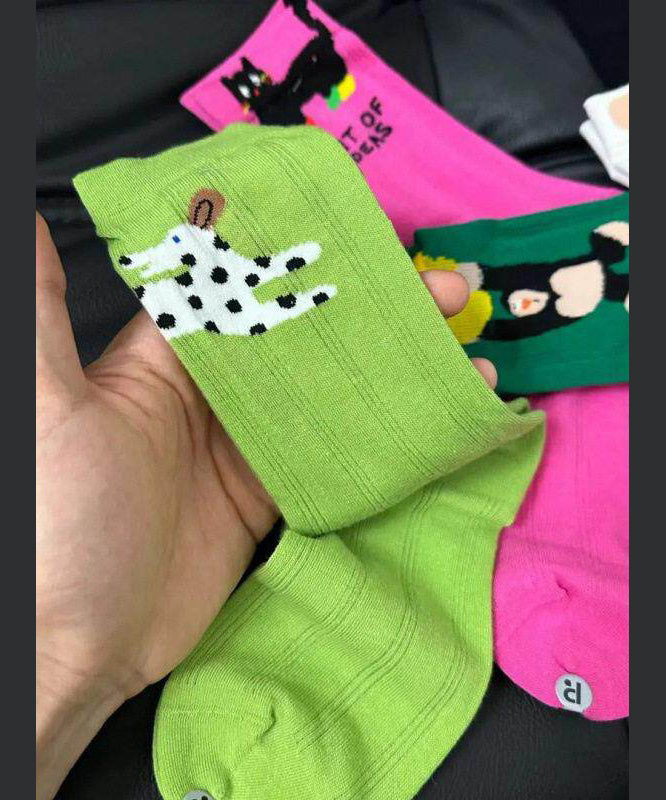 Chaussettes Femme Mi-Mollet Style Coréen Motif Original 4