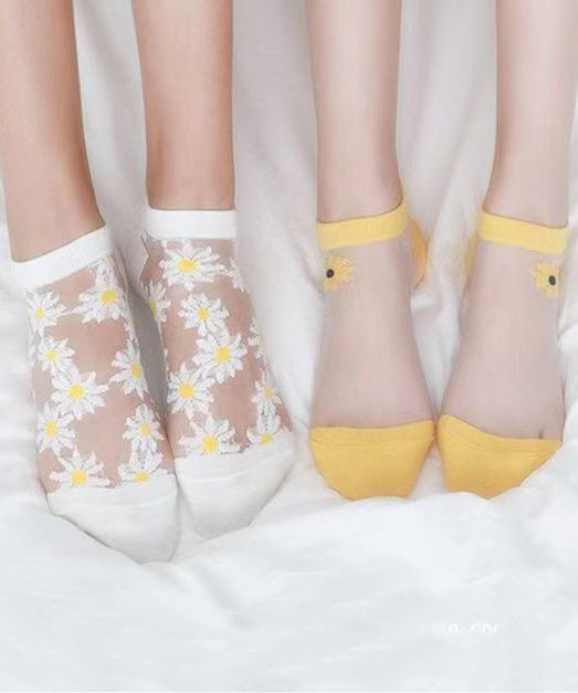 Chaussettes Femme Mi-Mollet Transparentes Style Décontracté 3