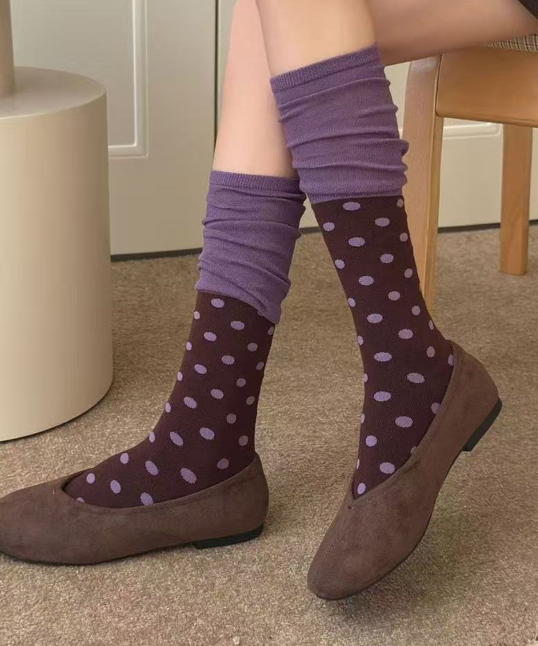 Chaussettes Hautes Femme à Pois Style Japonais 1