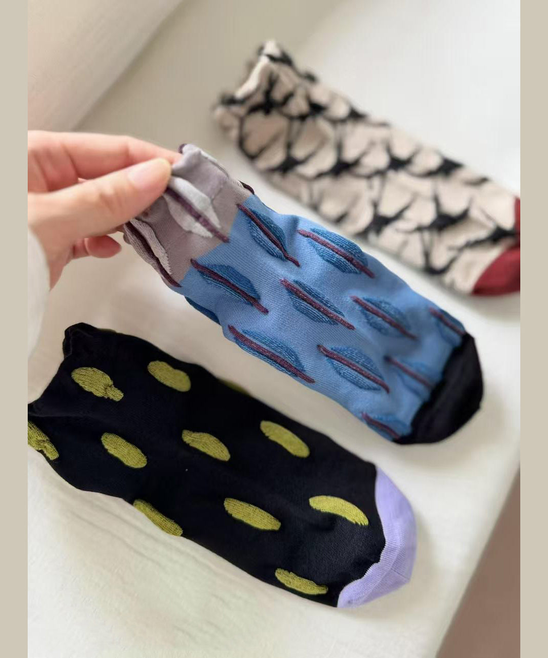 Chaussettes Homme Style Color Block Décontracté 4