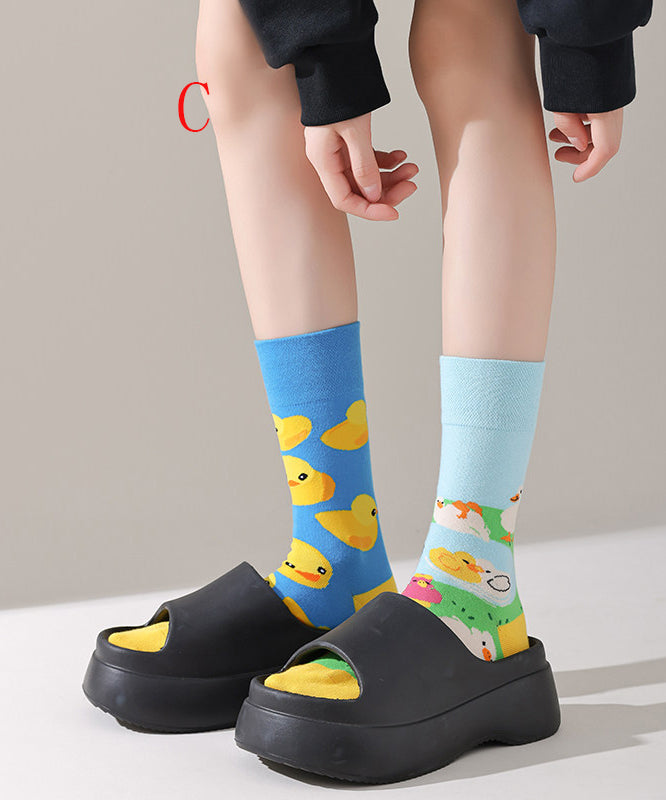 Chaussettes Mi-Mollet Design Asymétrique 2