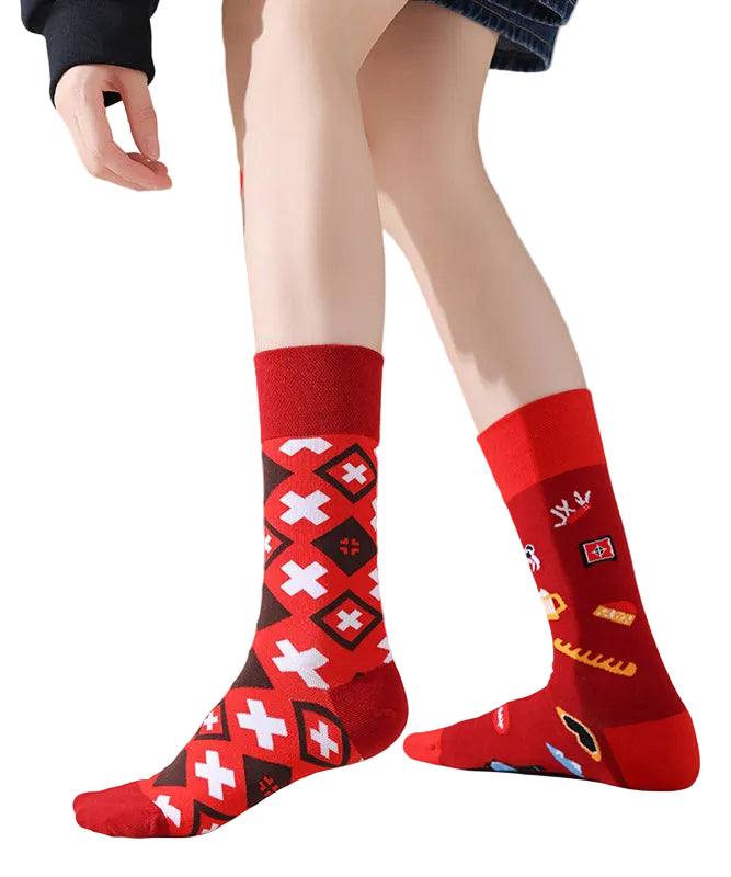 Chaussettes Mi-Mollet Design Asymétrique 3