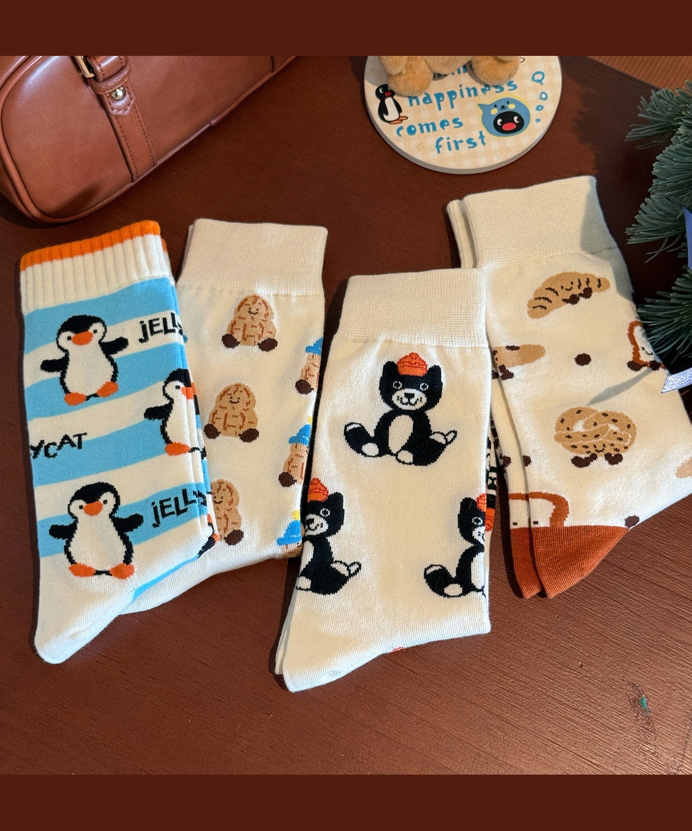 Chaussettes Mi-Mollet Femme Motif Dessin Animé 1