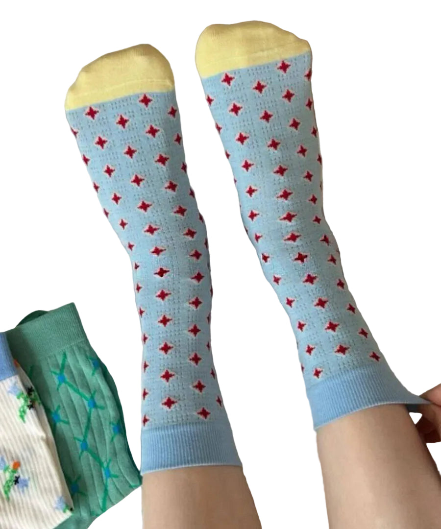 Chaussettes Mi-Mollet Homme Design Contrasté Moderne 2