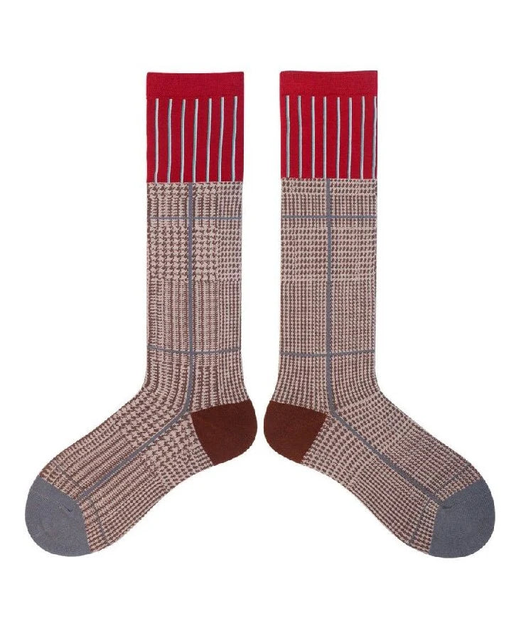 Chaussettes Montantes Bicolores pour Femme Style Décontracté 3