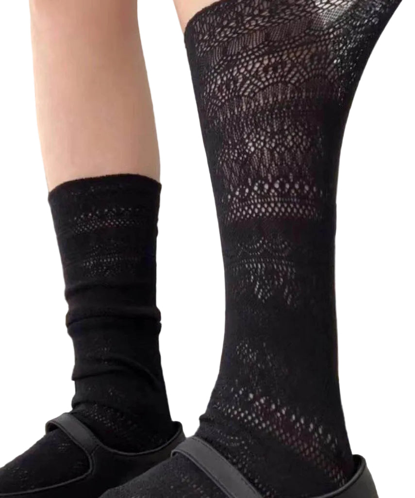 Chaussettes d'été à mi-tube en maille respirante 0