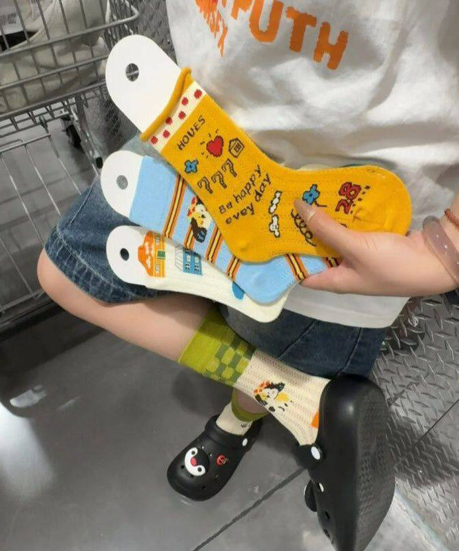 Chaussettes d'été pour femme à motif dessin animé et tube moyen 0