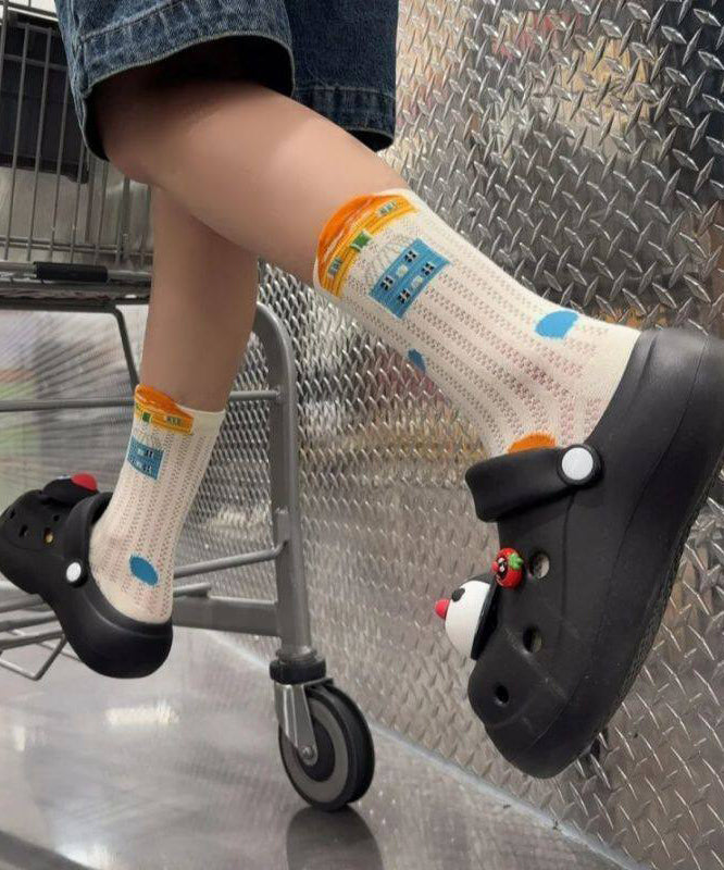 Chaussettes d'été pour femme à motif dessin animé et tube moyen 4